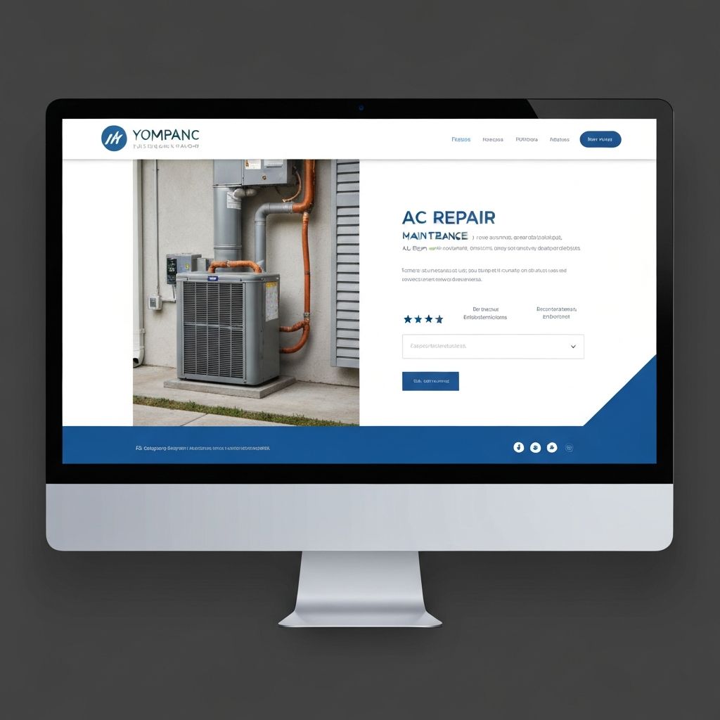 HVAC contractor marketing landing page design