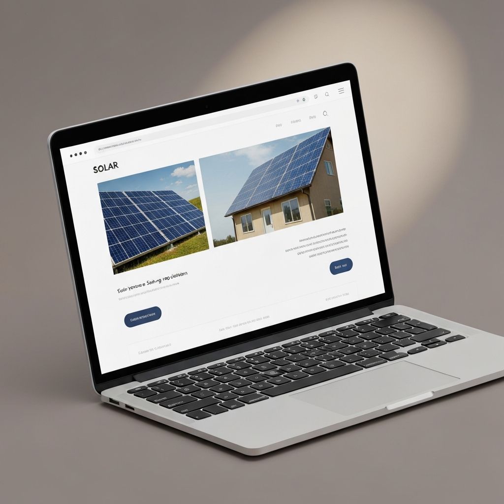 Solar landing page design